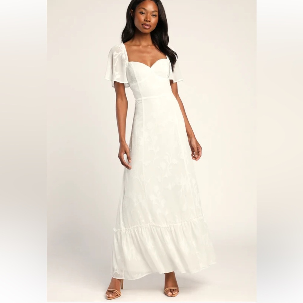 Lulus size Small maxi length white dress